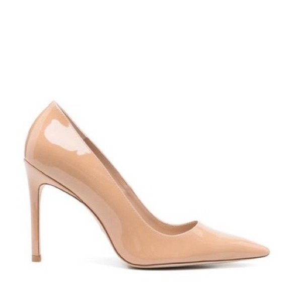 Stuart Weitzman Nude Patent Leather Pumps Leigh 95